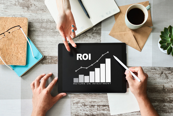 ROI, Return on investment, Business and financial concept